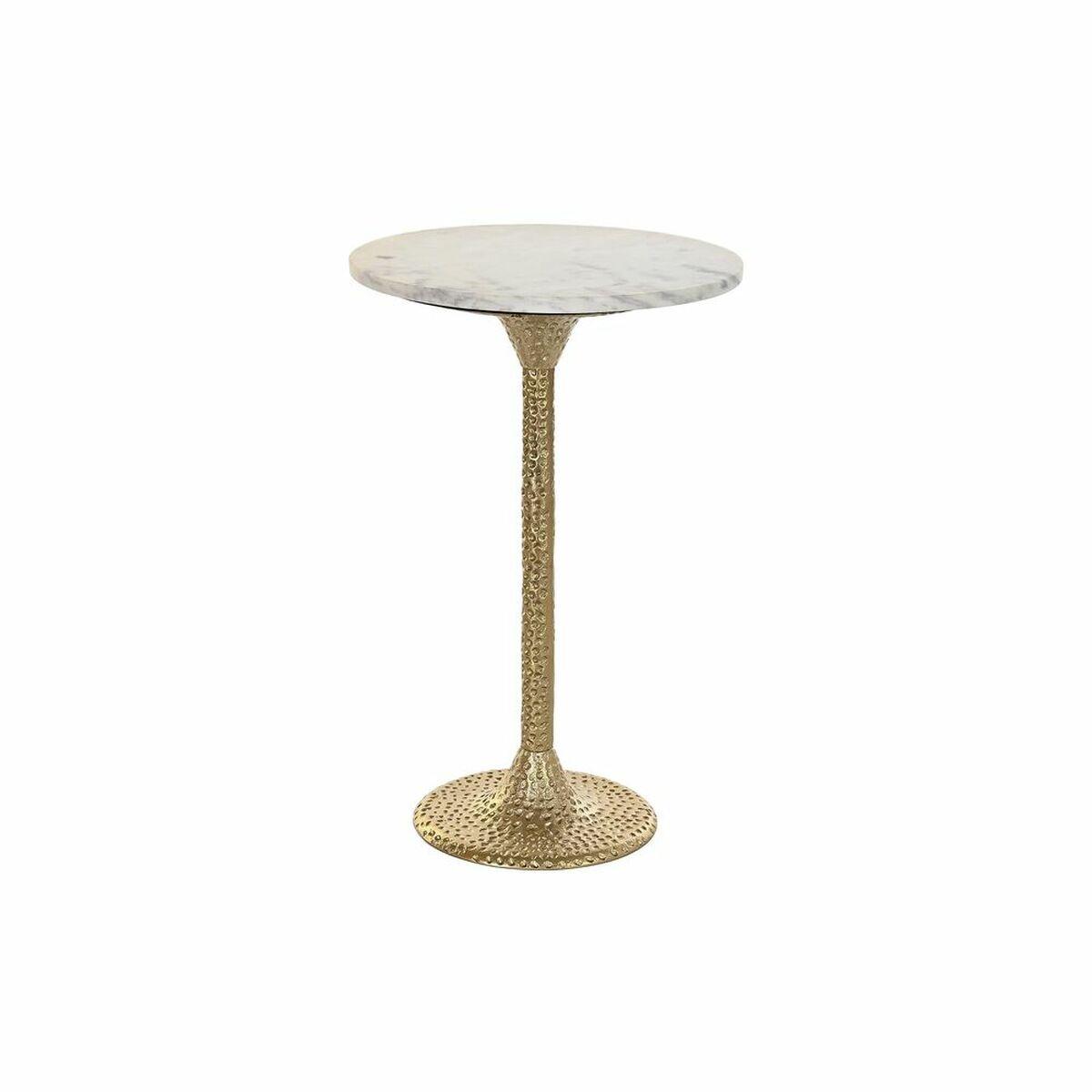 Lille serveringsbord i marmor og guld - 40 × 40 × 61 cm