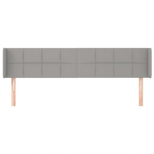 Sengegavl med kanter 163 x 16 x 78/88 cm - lysegrå