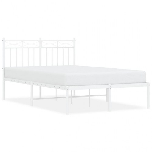 Sengeramme med sengegavl 120x200 cm metal hvid