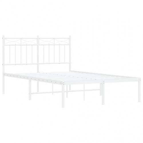 Sengeramme med sengegavl 120x200 cm metal hvid