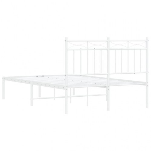 Sengeramme med sengegavl 120x200 cm metal hvid