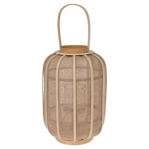 H&S Collection hængende lanterne 28x40 cm rattan beige