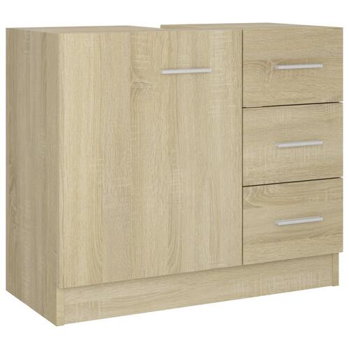 Underskab til håndvask 63x30x54 cm konstrueret træ sonoma-eg