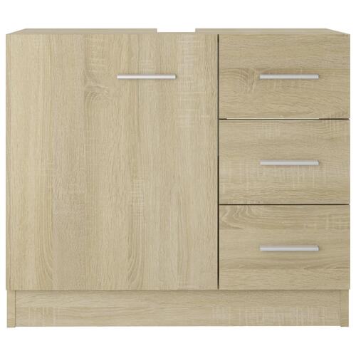 Underskab til håndvask 63x30x54 cm konstrueret træ sonoma-eg