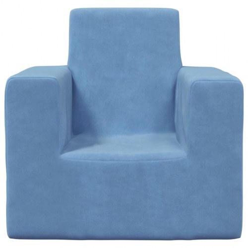 Sofa til børn blødt plys blå