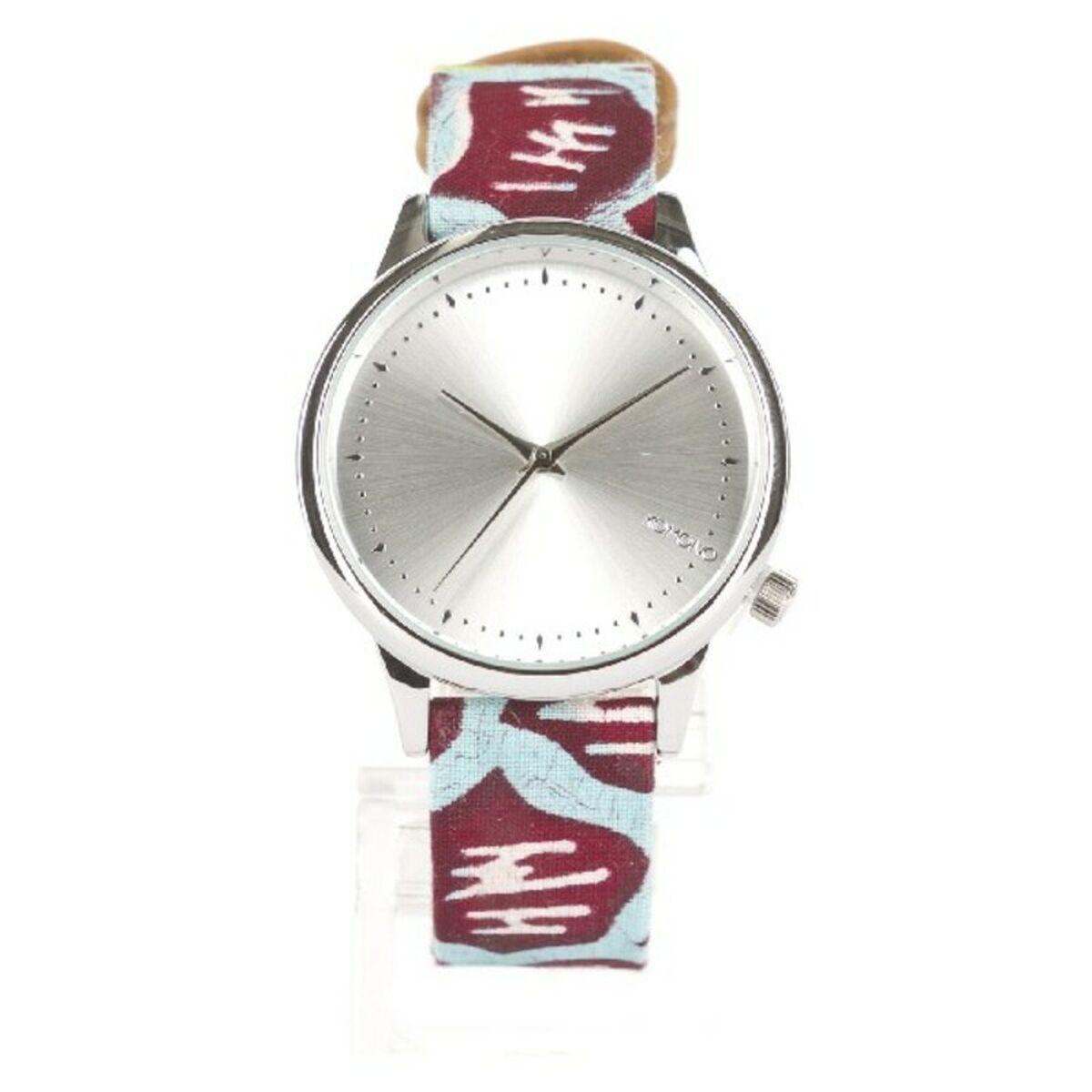 Komono dameur - armbåndsur Ø 36 mm, sølvskive, multifarvet rem