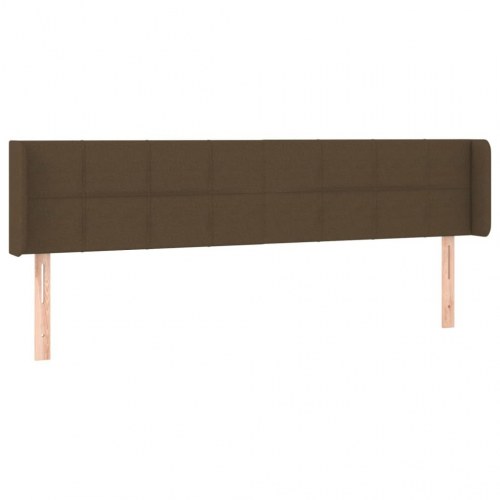 Sengegavl med kanter 203 x 16 x 78/88 cm - mørkebrun