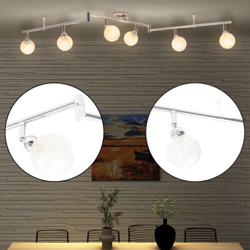 Loftslampe med 6 skærme G9 krom