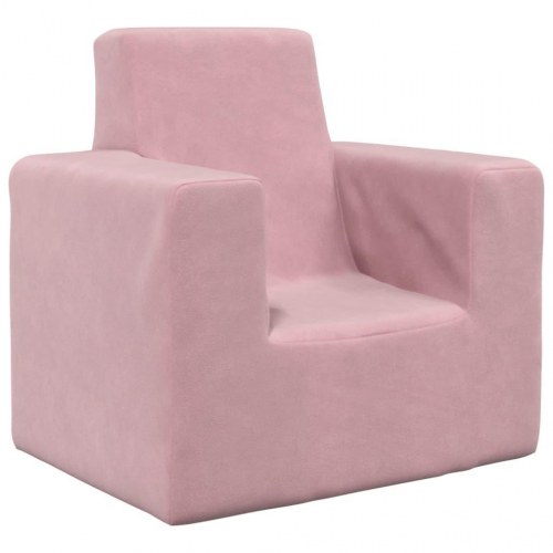 Sofa til børn blødt plys pink