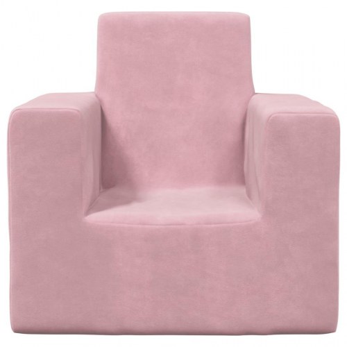 Sofa til børn blødt plys pink