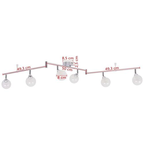 Loftslampe med 6 skærme G9 krom