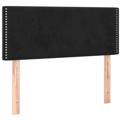 Kontinentalseng med madras 100 × 200 cm - fløjl, sort