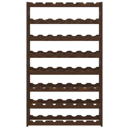 Vinreol til 56 flasker massivt fyrretræ brun