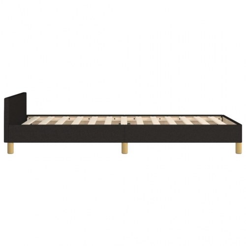 Sengeramme med sengegavl 90x200 cm - stof, sort