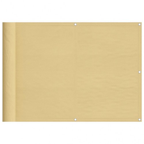 Altanafskærmning 75 × 500 cm - 100 % polyester, sandfarvet