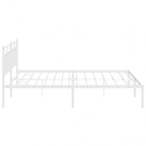 Sengeramme med sengegavl i metal - 193×203 cm, hvid