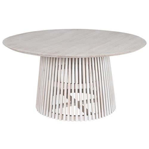 Spisebord Home ESPRIT Hvid Cedertræ 150 x 150 x 75 cm