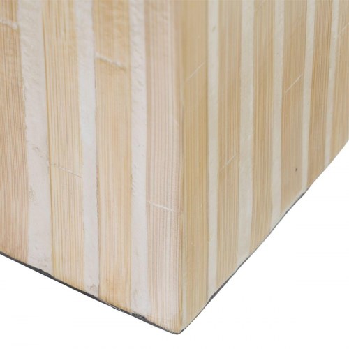 Lyseholder Beige Bambus Træ MDF 10,5 x 10,5 x 21 cm