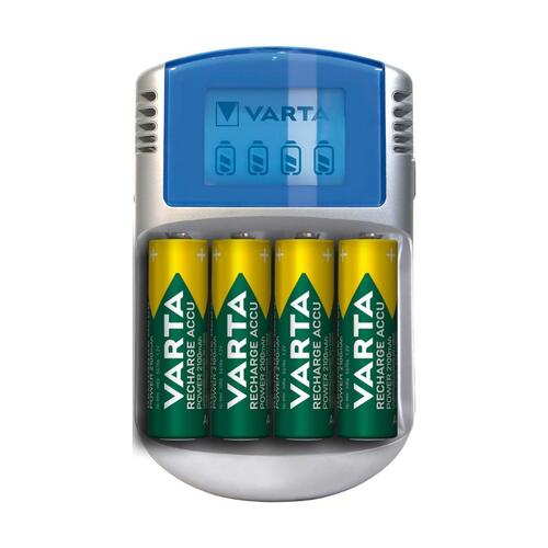 Varta POWER LCD oplader med 4 genopladelige AA-batterier