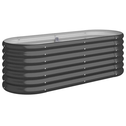 Plantekasse 114x40x36 cm pulverlakeret stål antracitgrå