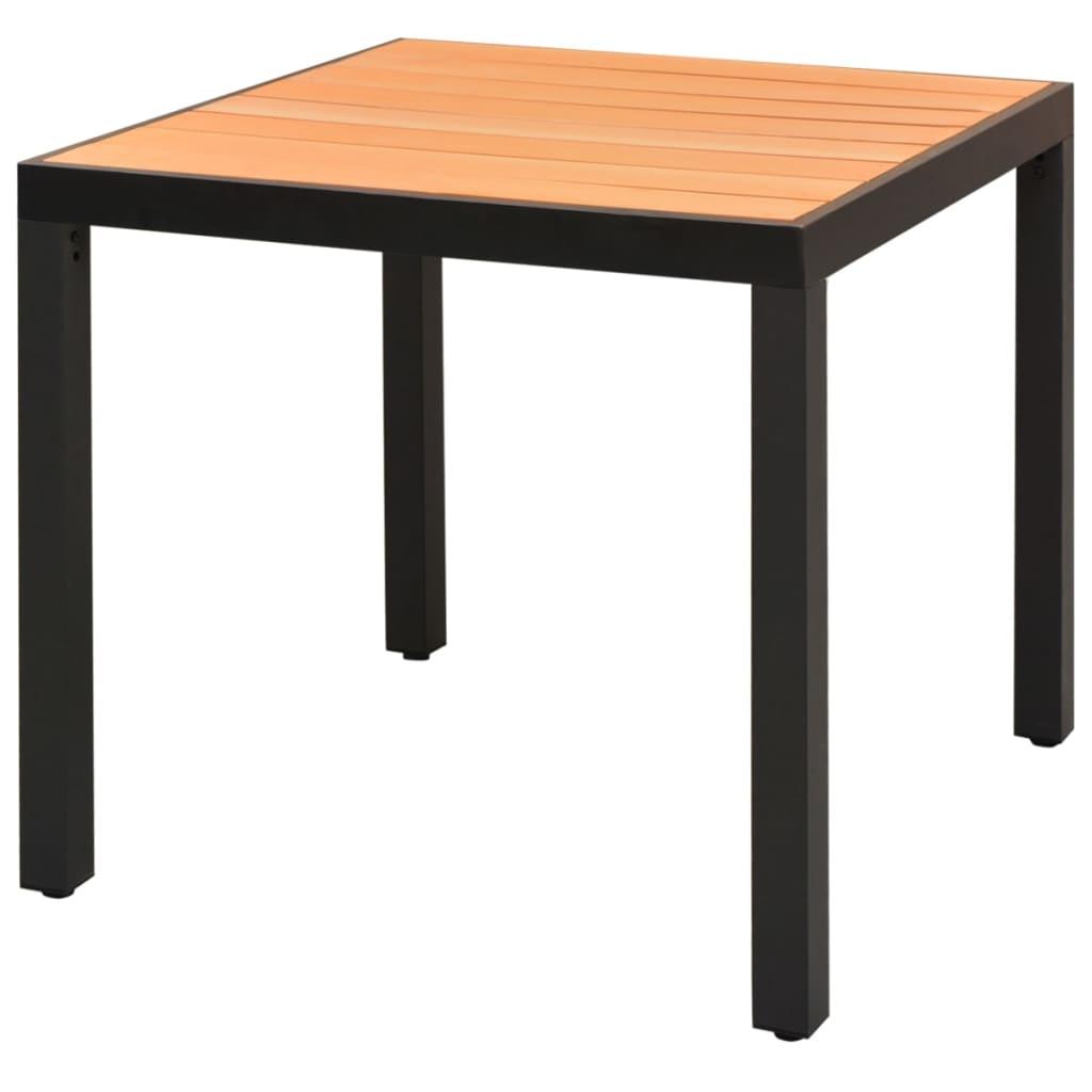 Havebord Wpc Aluminium 80 X 80 X 74 Cm Brun