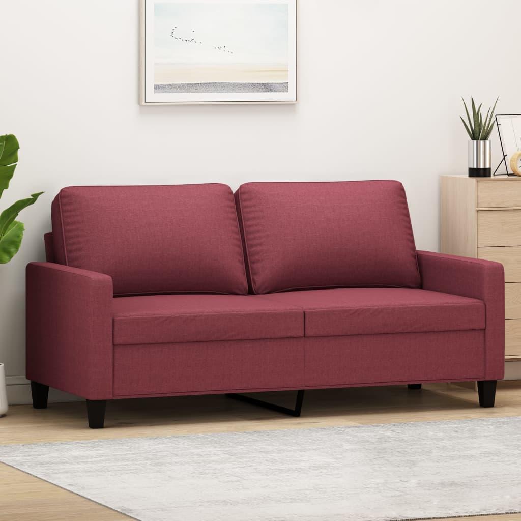 2-personers sofa 140 cm stof vinrød billede