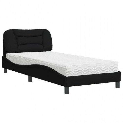 Seng med madras Hvar 90x190 cm - stof, sort