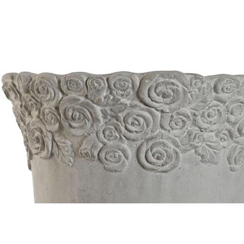 Urtepotte Home ESPRIT Hvid Cement Romantisk Brugt 31 x 31 x 49 cm