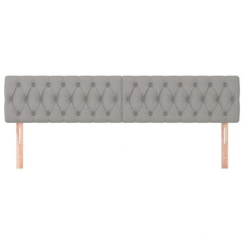 Sengegavl i stof 200 x 7 x 78/88 cm - lysegrå