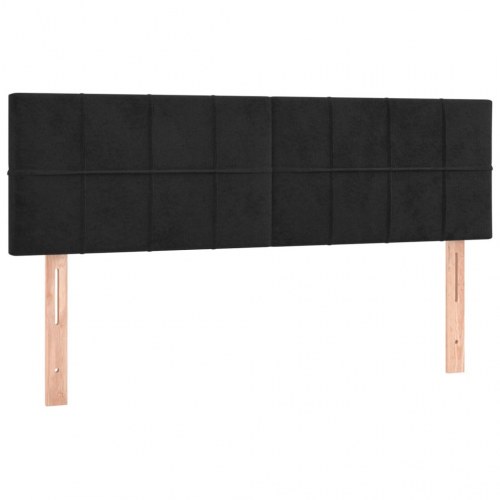 Kontinentalseng med madras 140x190 cm - fløjl, sort