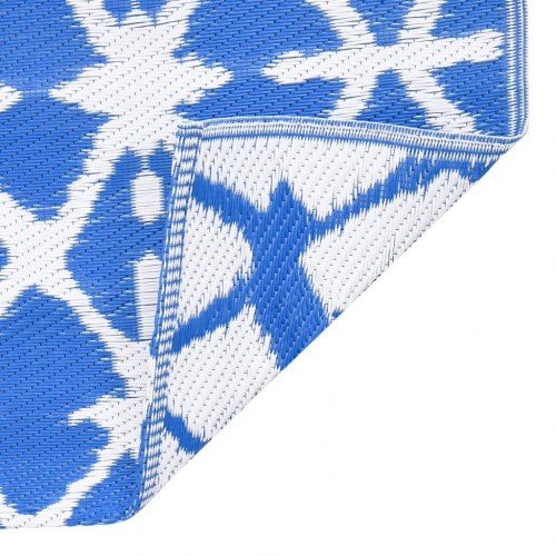 Udendørs gulvtæppe ARAKIL 130x200 cm PP blå og hvid