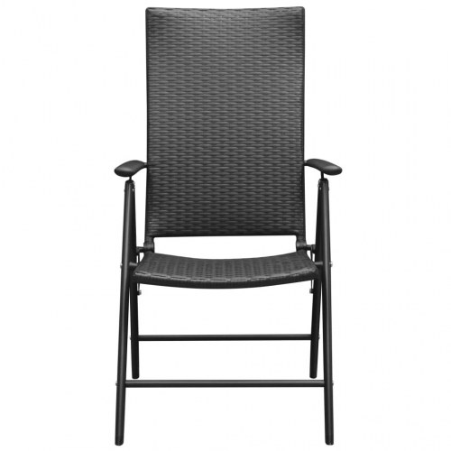 Foldbare havestole i polyrattan - 2 stk., sort