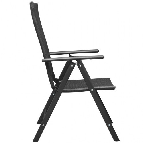 Foldbare havestole i polyrattan - 2 stk., sort