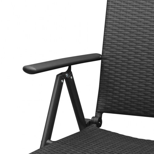 Foldbare havestole i polyrattan - 2 stk., sort