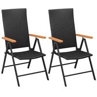 Stabelbare havestole 2 stk. polyrattan sort