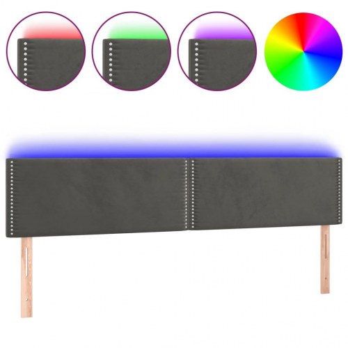 Sengegavl med LED-lys 160 x 5 x 78/88 cm - mørkegrå