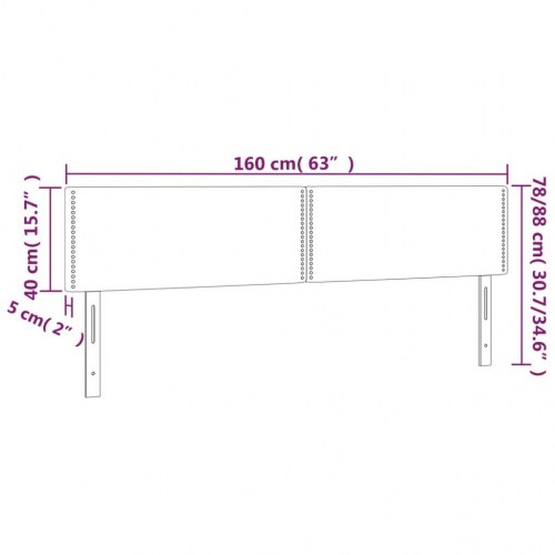 Sengegavl med LED-lys 160 x 5 x 78/88 cm - mørkegrå