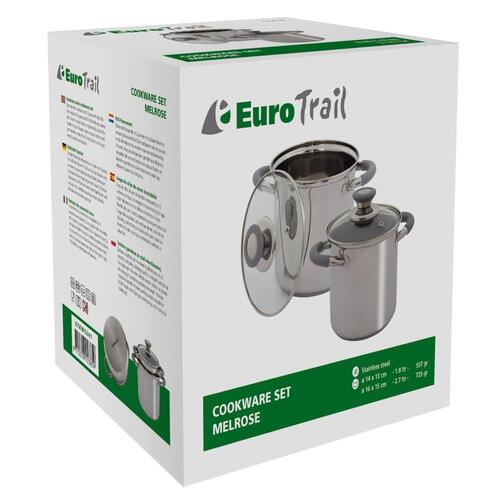 Eurotrail grydesæt 2 dele Melrose rustfrit stål
