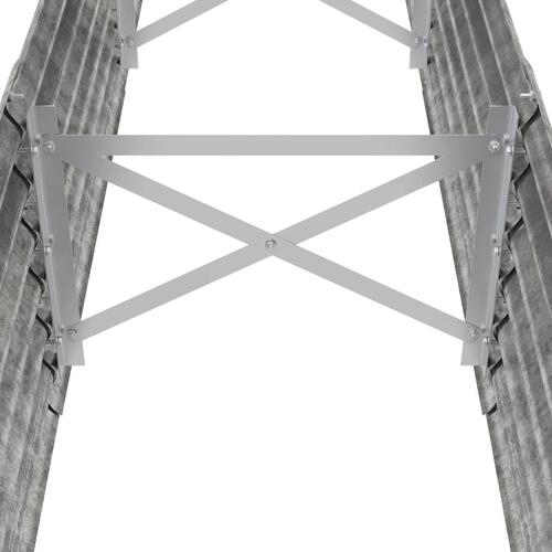 Plantekasse 224x40x36 cm pulverlakeret stål sølvfarvet
