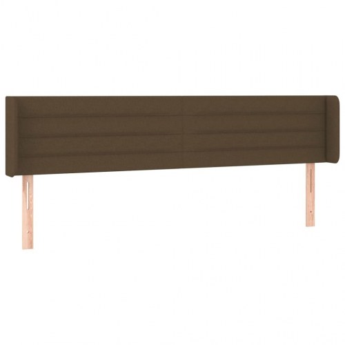 Sengegavl med kanter 183 x 16 x 78/88 cm stof mørkebrun