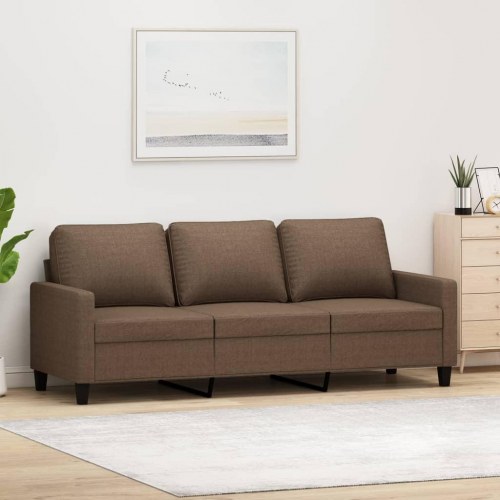 3-personers sofa i stof - brun, 198 cm