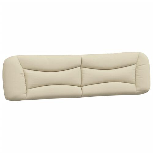 Seng med madras 200x200 cm stof cremefarvet