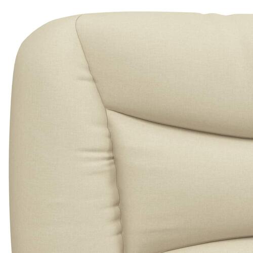 Seng med madras 200x200 cm stof cremefarvet
