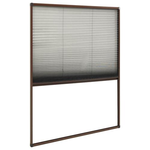 Plisseret insektnet til vinduer 100x160 cm aluminium brun