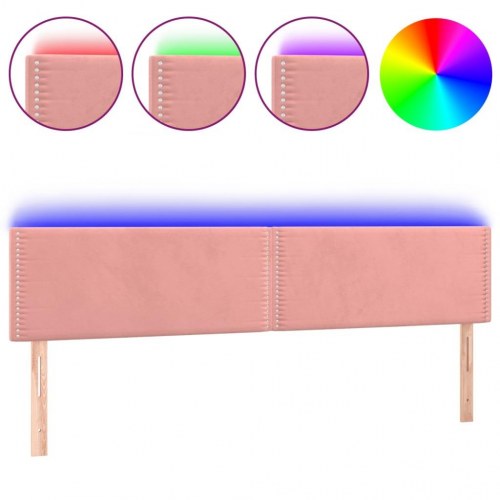 Sengegavl med LED-lys 160 x 5 x 78/88 cm - lyserød