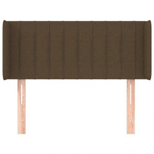 Sengegavl med kanter 93 x 16 x 78/88 cm stof mørkebrun