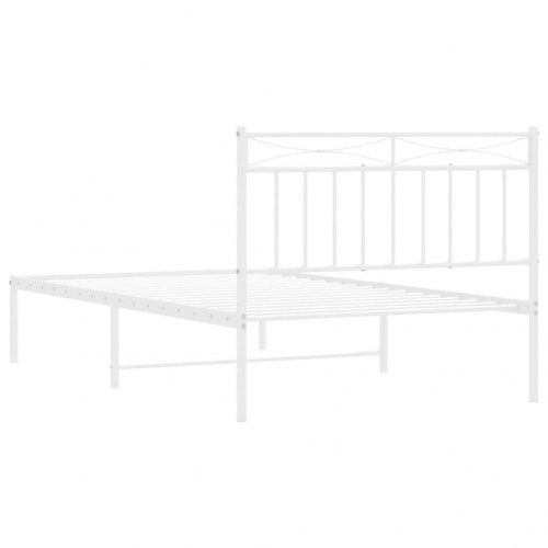 Sengeramme med sengegavl 107×203 cm - metal, hvid