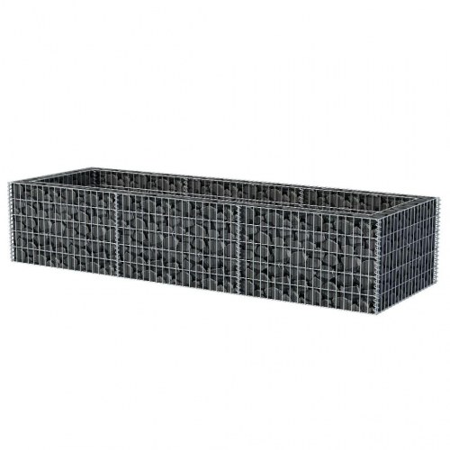 Gabion-højbed 270×90×50 cm i galvaniseret stål - sølvfarvet