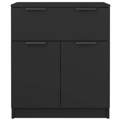 Skænk med 1 skuffe og 2 låger 60 x 30 x 70 cm i sort konstrueret træ