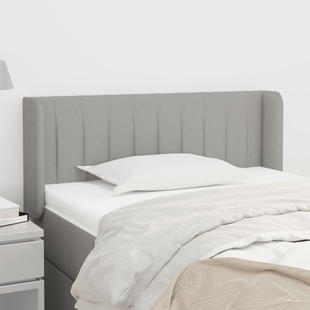 Sengegavl Med Kanter 83X16X78/128 Cm Stof - Lysegrå / 103 x 16 x 78/88 cm